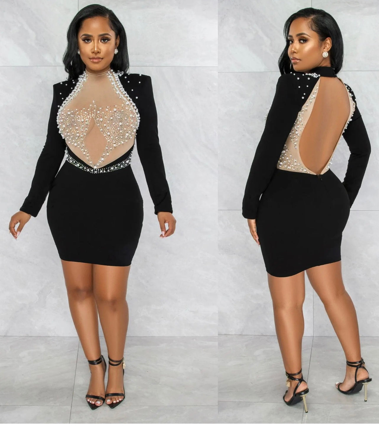 Sassy Pearl Mini Dress